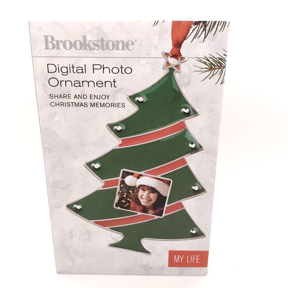 2 Brookstone Digital Holiday Photo Ornament -  GREAT GIFT! - Picture 1 of 5